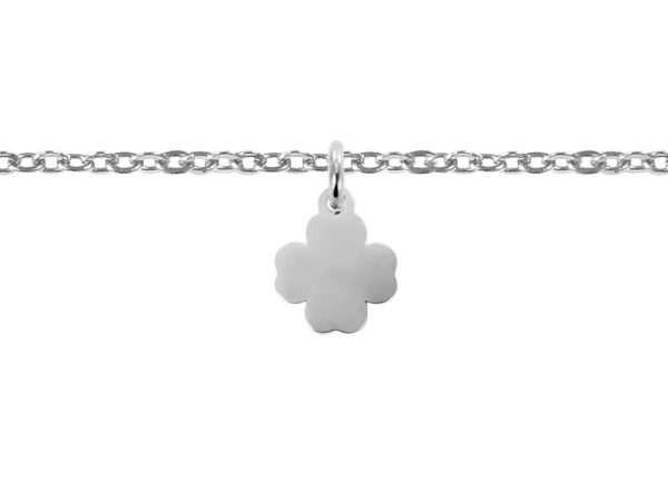 Chaine de cheville petit trèfle acier à personnaliser