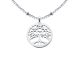Collier maille boule alternée arbre de vie acier
