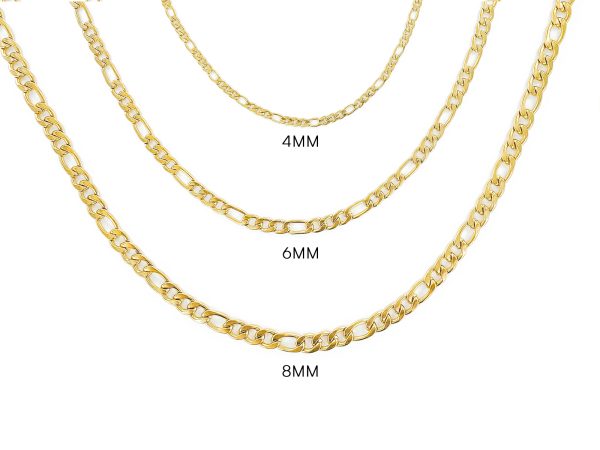 Chaine maille figaro acier doré