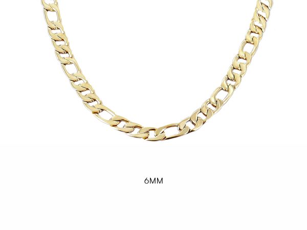 Chaine maille figaro acier doré