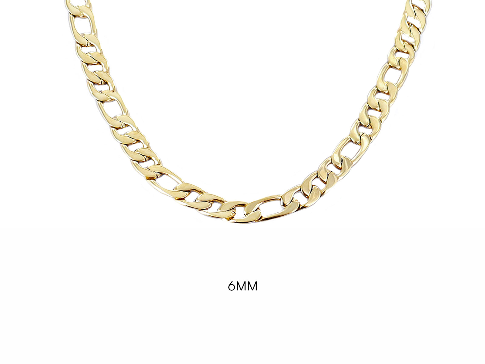 Chaine maille figaro acier doré