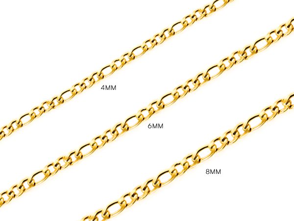 Chaine maille figaro acier doré