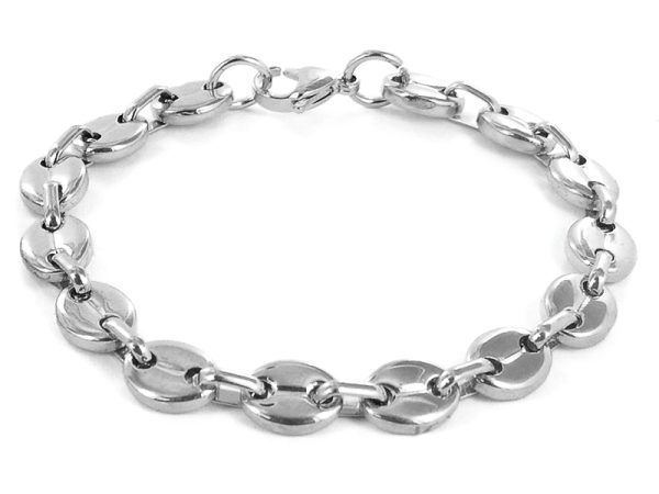 Bracelet maille grain de café en acier inoxydable