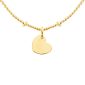 Collier maille boule alternée petit coeur acier doré à personnaliser