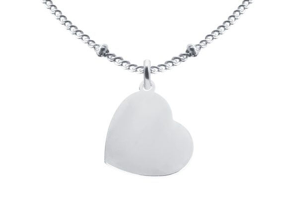 Collier maille boule alternée coeur à personnaliser