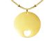 Collier maille boule alternée grande médaille coeur acier doré à personnaliser