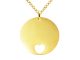 Collier grande médaille coeur acier doré à personnaliser