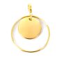 Pendentif Ellipse médaille acier doré à personnaliser