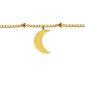 Chaîne de cheville maille boule alternée agrémenté d'une pampille lune en acier inoxydable doré