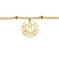 Chaîne de cheville maille boule alternée avec pampille fleur de lotus en acier inoxydable doré