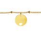 Bracelet maille boule alternée agrémenté d'une médaille ronde avec cœur ajouré en acier inoxydable doré