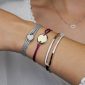 Bracelet magnétique coloré en acier inoxydable argenté