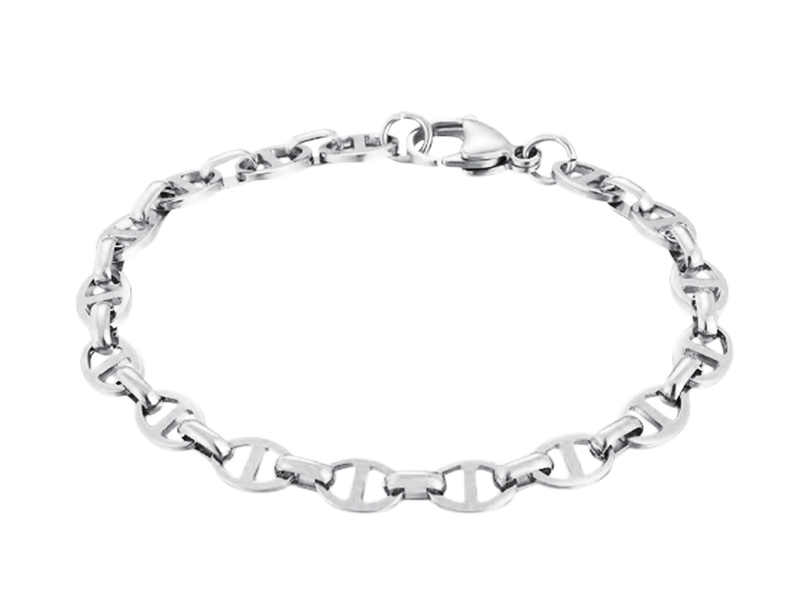 Bracelet maille marine en acier inoxydable argenté | Largeur : 6mm
