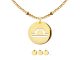 Collier maille boule alternée décoré d'un pendentif signe astrologique en acier inoxydable doré