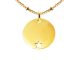 Collier maille boule alternée acier doré médaille étoile à personnaliser