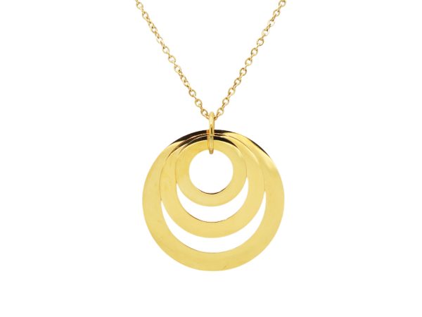 Collier acier doré triple ellipse à personnaliser