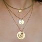 Collier acier doré triple ellipse à personnaliser