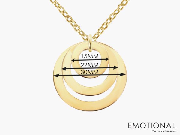 Collier acier doré triple ellipse à personnaliser