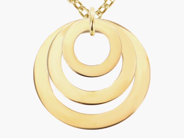 Collier acier doré triple ellipse à personnaliser