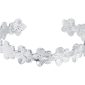 Jonc ajustable fleurs en acier inoxydable argenté