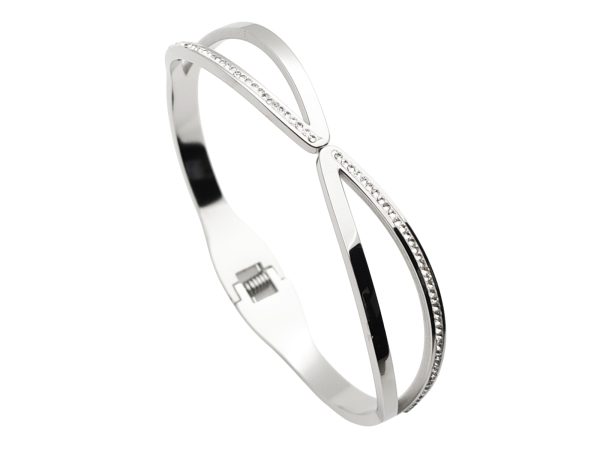 JNCF21-RH.jpg Jonc articulé infini rehaussé de cristaux fantaisie en acier inoxydable argenté