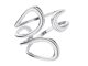 Bague ajustable forme géométrique en acier inoxydable argenté