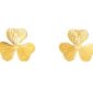 Boucles d'oreilles trèfle à 3 feuilles en acier inoxydable doré