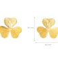 Boucles d'oreilles trèfle à 3 feuilles en acier inoxydable doré