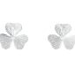 Boucles d'oreilles trèfle à 3 feuilles en acier inoxydable argenté