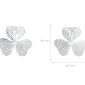 Boucles d'oreilles trèfle à 3 feuilles en acier inoxydable argenté