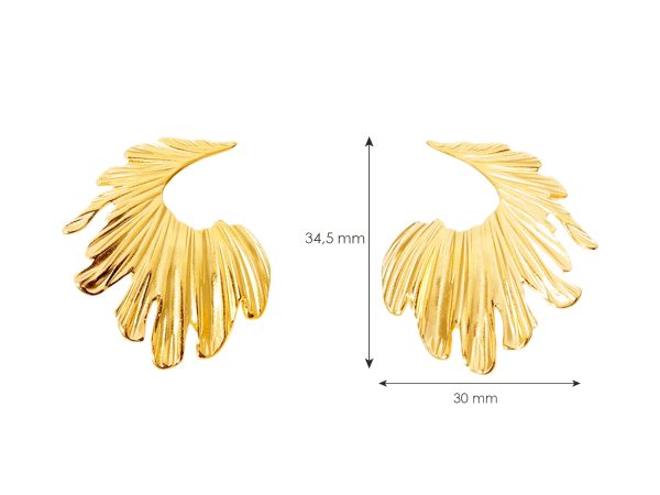 Boucles d'oreilles plume bohème en acier inoxydable doré