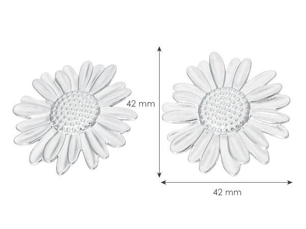 Boucles d'oreilles marguerite en acier inoxydable argenté
