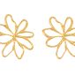 Boucles d'oreilles fleur filigrane en acier inoxydable doré