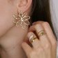 Bague ajustable œil protecteur en acier inoxydable doré