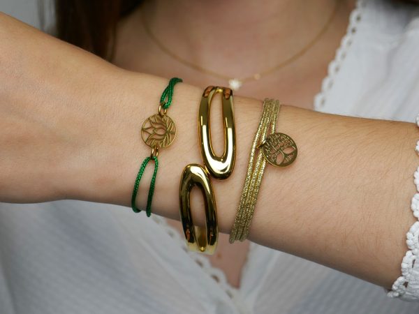 Pendentif arbre de vie acier doré