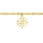 Bracelet chaînette croix occitane en acier inoxydable doré