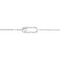 Bracelet trombone oxydes de zirconium et cœur nacre en acier inoxydable argenté