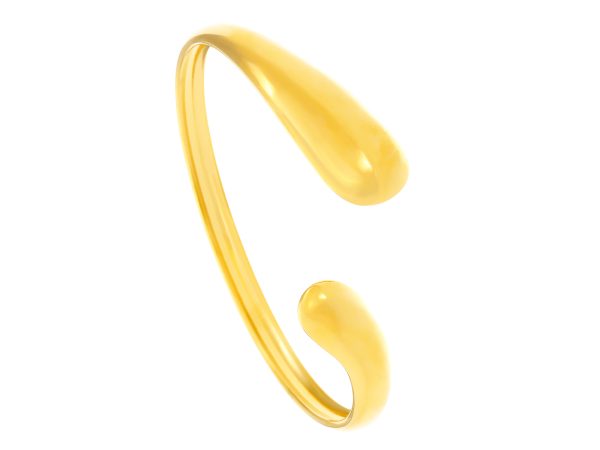 Jonc ajustable goutte en acier inoxydable doré