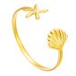 Jonc ajustable étoile de mer - coquillage en acier inoxydable doré