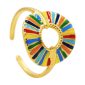 Bague ajustable rainbow en acier inoxydable doré