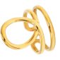 Bague ajustable forme géométrique en acier inoxydable doré