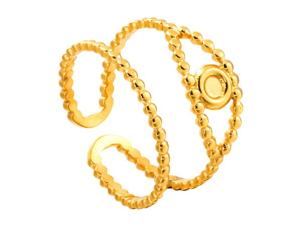 Bague ajustable œil protecteur en acier inoxydable doré