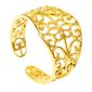 Bague ajustable filigrane arabesque en acier inoxydable doré