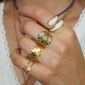 Bague ajustable rainbow en acier inoxydable doré