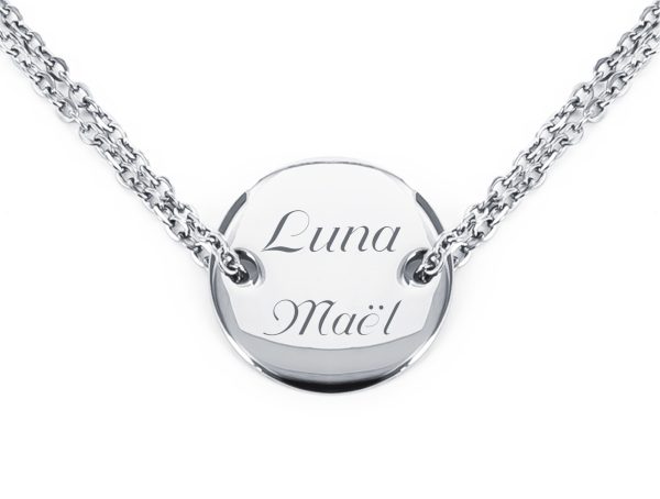 Collier médaille acier à personnaliser