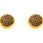 Boucles d'oreilles rondes motif léopard en acier inoxydable doré