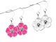 Boucles d'oreilles fleur de sakura en acier inoxydable argenté