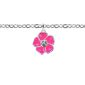 Chaîne de cheville fleur de sakura en acier inoxydable argenté