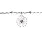 Chaîne de cheville maille boule alternée fleur de sakura en acier inoxydable argenté