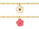 Bracelet chaînette fleur de sakura en acier inoxydable doré